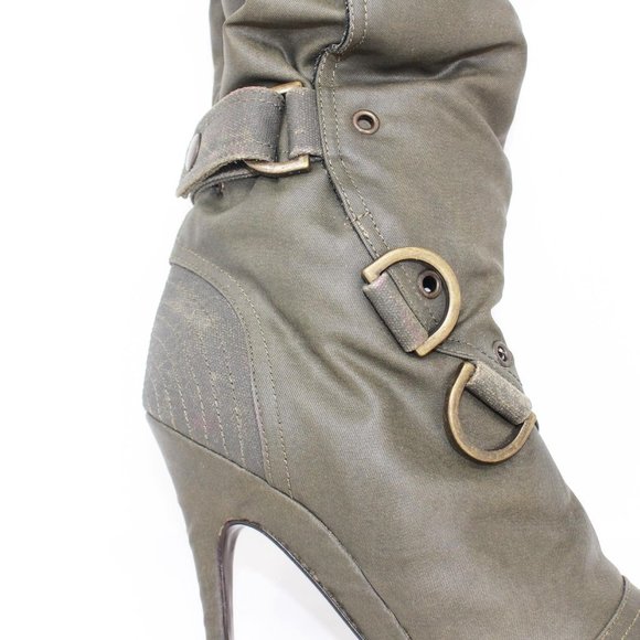 STELLA McCARTNEY #39105 Green Waterproof Fabric Long Boots (US 7 EU 37) - Picture 6 of 9